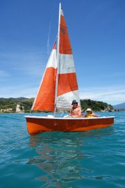 Andy and Dad sailing (Takaka 2013)