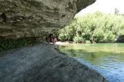 Brendan climbs to the water hole (Takaka 2013)