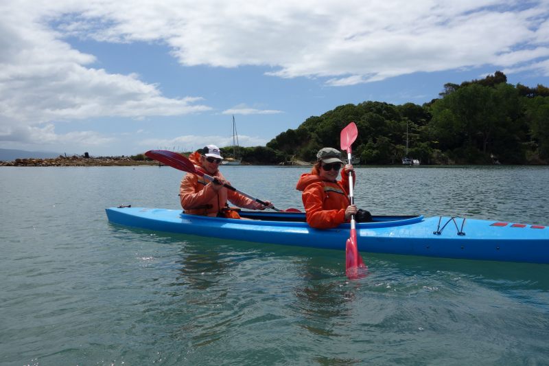 Cris and Katie kayaking (Takaka 2013)