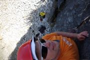 Cris on a nice easy climb (Takaka 2013)