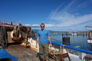 Cris on the coffee boat (Takaka 2013)