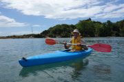 Dad in kayak (Takaka 2013)