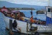 Drinking coffee on the Espresso Ship (Takaka 2013)