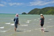 Holly and Mum paddling (Takaka 2013)