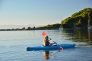 Holly paddles off into the lagoon (Takaka 2013)