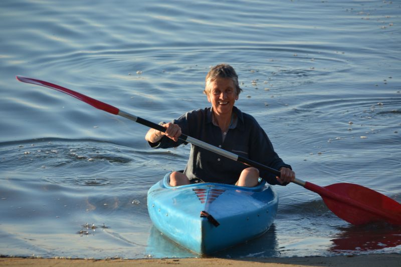 Mum in her kayak (Takaka 2013)