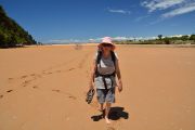 Mum walking in the Totaranui Lagoon (Takaka 2013)