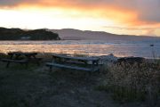 Picnic tables in the evening (Takaka 2013)