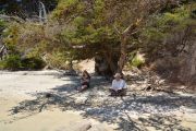 Reading on the beach (Takaka 2013)