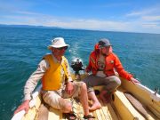 Toby and dad patroling the sea (Takaka 2013)