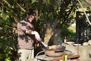 Toby works the BBQ (Takaka 2013)