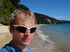 Cris on the beach at Goat Bay (Takaka 2013)