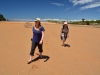 Holly and Mum walking in the Totaranui Lagoon (Takaka 2013)