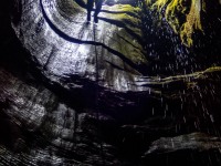 Abseiling into Te Tahi cave (Te Tahi cave Jan 2025)