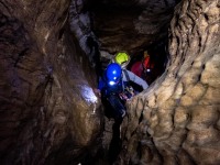 Climbing through the cave (Te Tahi cave Jan 2025)