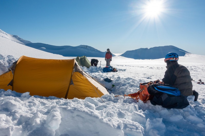 After pitching the tents (Tongariro Adventures July 2021)