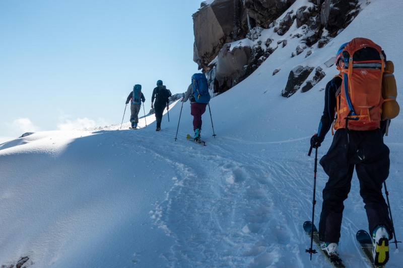 Skinning up the mountain (Tongariro Adventures July 2021)