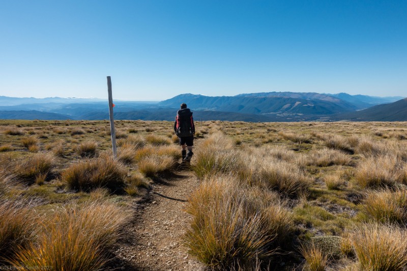 Craig walkking (Tramping Angelus Hut May 2021)