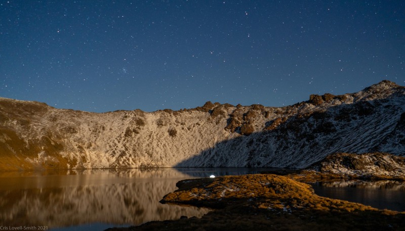Monlit snow (Tramping Angelus Hut May 2021)