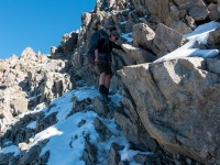 Annu navigating the ridge (Tramping Angelus Hut May 2021)