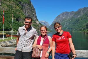 Tramping Bergen, Norway June 2009 with Cris, Chris and Emily.