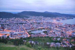 Tramping Bergen, Norway June 2009 with Cris, Chris and Emily.