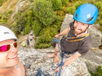 Cris and Craig climbing at Hospital Flat (Adventures with Craichel Jan 2022)