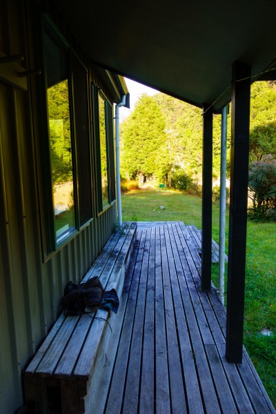 Deck at Karamea Bend Hut (Garibaldi Tramp 2019)