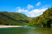 Pat and Georgia on the Karamea River (Garibaldi Tramp 2019)