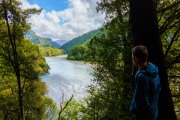 Pat looking down the Karamea River (Garibaldi Tramp 2019)