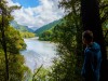 Pat looking down the Karamea River (Garibaldi Tramp 2019)