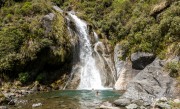 Swimming in the waterfall (Gillespie Pass Tramp Nov 2021)