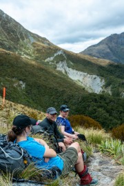 Taking a break on the ascent (Gillespie Pass Tramp Nov 2021)