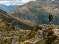 Annu staring off into the distance (Gillespie Pass Tramp Nov 2021)