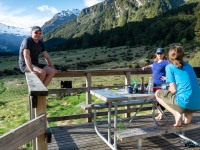 Relaxing at the hut (Gillespie Pass Tramp Nov 2021)