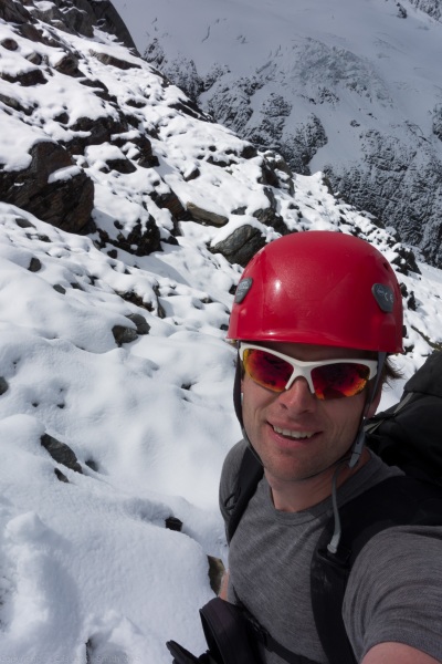 Cris amongst snow and rock (Hopkins Valley Tramp Jan 2015)