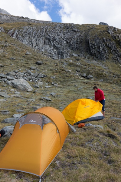 Pitching tents (Hopkins Valley Tramp Jan 2015)