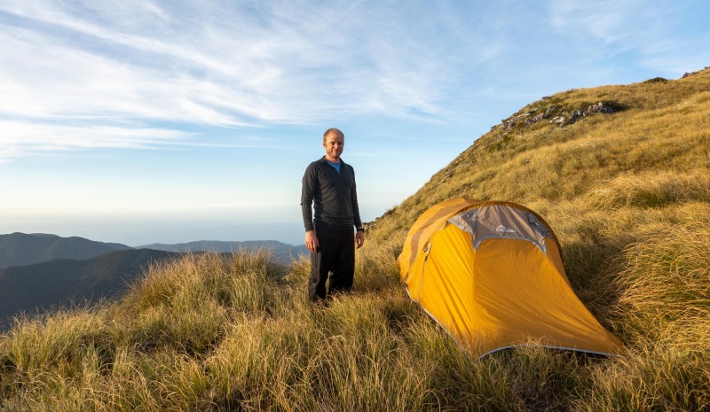 Cris and tent (Adventures with Craichel Jan 2022)