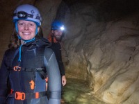Rachel and Craig in Cave Stream (Adventures with Craichel Jan 2022)