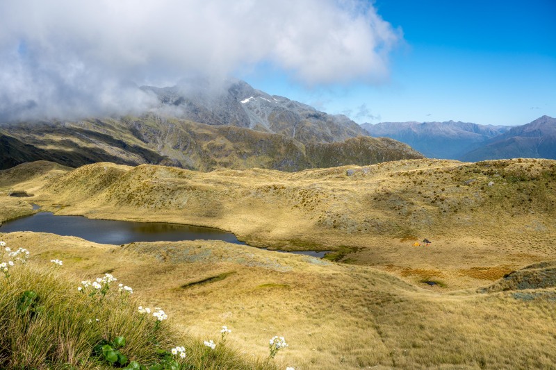 View down to our campsite (Tramping Mt Alexander Dec 2024)