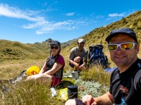 Taking a break (Tramping Mt Alexander Dec 2024)