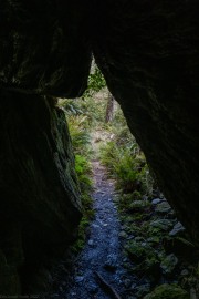 A tunnel through rock (Tramping Rees Rees Dec 2021)