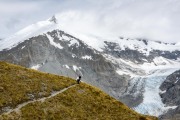 Jeremy with Mt Edward and the Dart Glacier behind (Tramping Rees Rees Dec 2021)