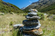 Stacked rocks in Rees Valley (Tramping Rees Rees Dec 2021)
