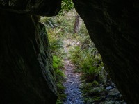 A tunnel through rock (Tramping Rees Rees Dec 2021)