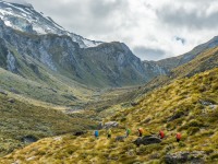 Colourful trampers (Tramping Rees Rees Dec 2021)