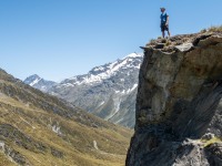 Cris on Rees Saddle (Tramping Rees Rees Dec 2021)