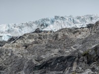 The disappearing ice on the Marshal Glacier (Tramping Rees Rees Dec 2021)