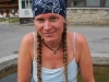 Frauke after tramping (Tramping Schrecksee, Germany)