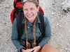 Frauke sitting (Tramping Schrecksee, Germany)